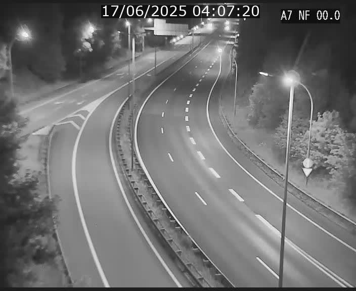 Caméra autoroute Luxembourg A7 - Echangeur A1/A7 Grünewald direction Tunnel Stafelter