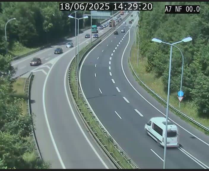 Caméra autoroute Luxembourg A7 - Echangeur A1/A7 Grünewald direction Tunnel Stafelter