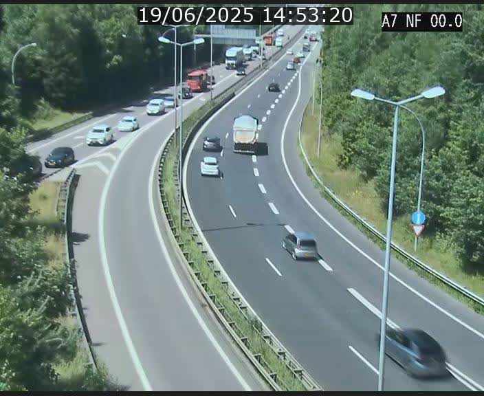 Caméra autoroute Luxembourg A7 - Echangeur A1/A7 Grünewald direction Tunnel Stafelter