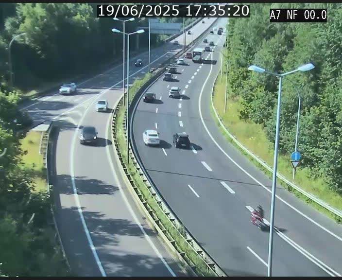 Caméra autoroute Luxembourg A7 - Echangeur A1/A7 Grünewald direction Tunnel Stafelter