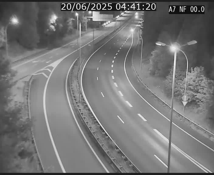 Caméra autoroute Luxembourg A7 - Echangeur A1/A7 Grünewald direction Tunnel Stafelter