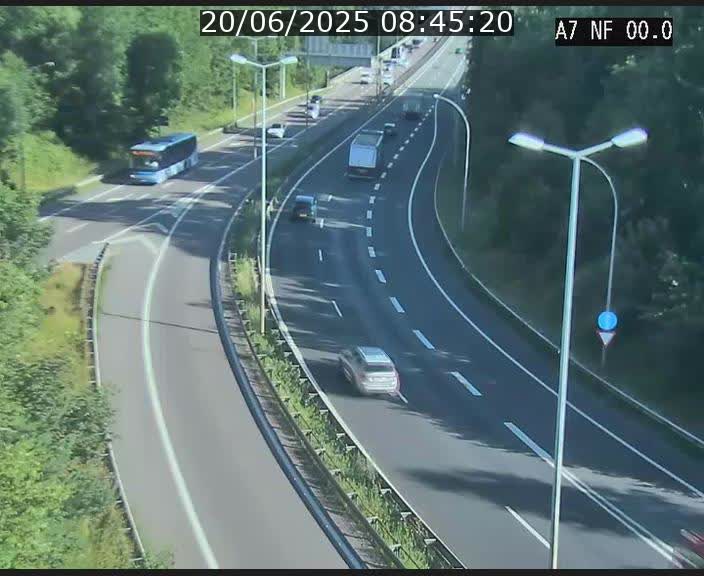 Caméra autoroute Luxembourg A7 - Echangeur A1/A7 Grünewald direction Tunnel Stafelter