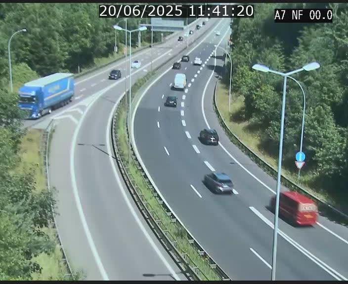 Caméra autoroute Luxembourg A7 - Echangeur A1/A7 Grünewald direction Tunnel Stafelter
