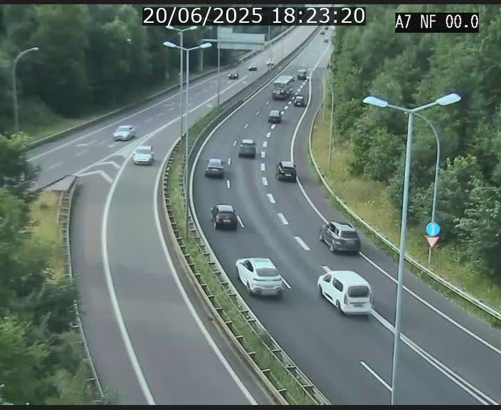 Caméra autoroute Luxembourg A7 - Echangeur A1/A7 Grünewald direction Tunnel Stafelter