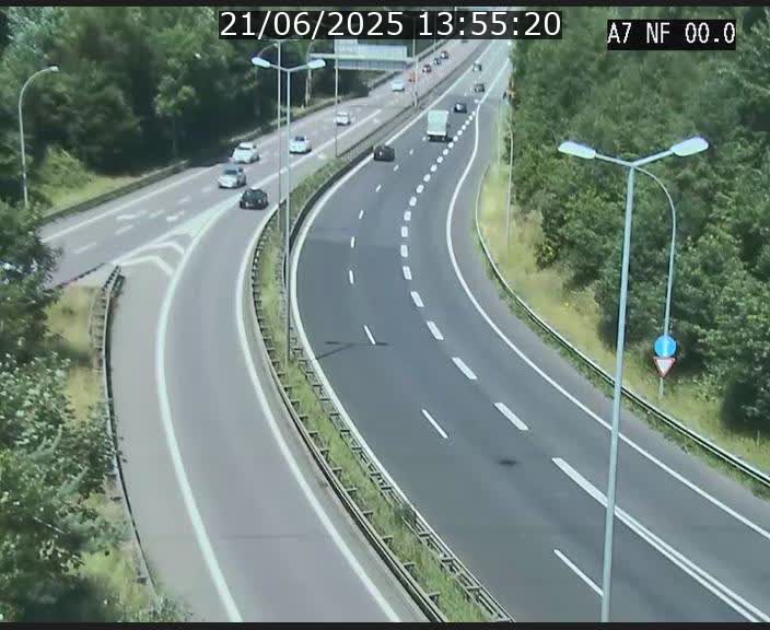 Caméra autoroute Luxembourg A7 - Echangeur A1/A7 Grünewald direction Tunnel Stafelter