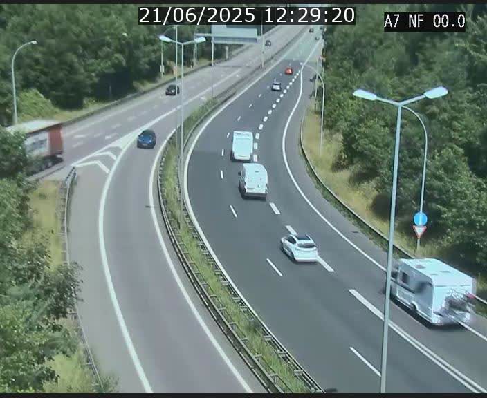 Caméra autoroute Luxembourg A7 - Echangeur A1/A7 Grünewald direction Tunnel Stafelter