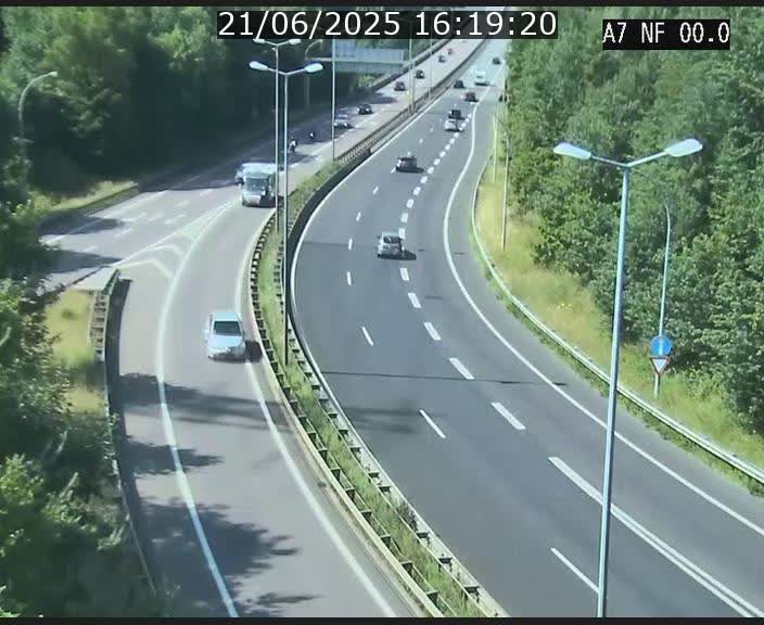 Caméra autoroute Luxembourg A7 - Echangeur A1/A7 Grünewald direction Tunnel Stafelter