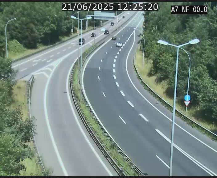 Caméra autoroute Luxembourg A7 - Echangeur A1/A7 Grünewald direction Tunnel Stafelter