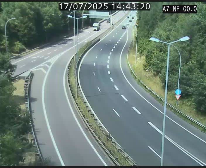 Caméra autoroute Luxembourg A7 - Echangeur A1/A7 Grünewald direction Tunnel Stafelter