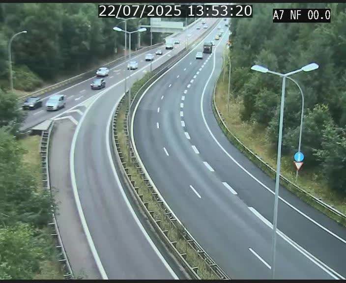Caméra autoroute Luxembourg A7 - Echangeur A1/A7 Grünewald direction Tunnel Stafelter