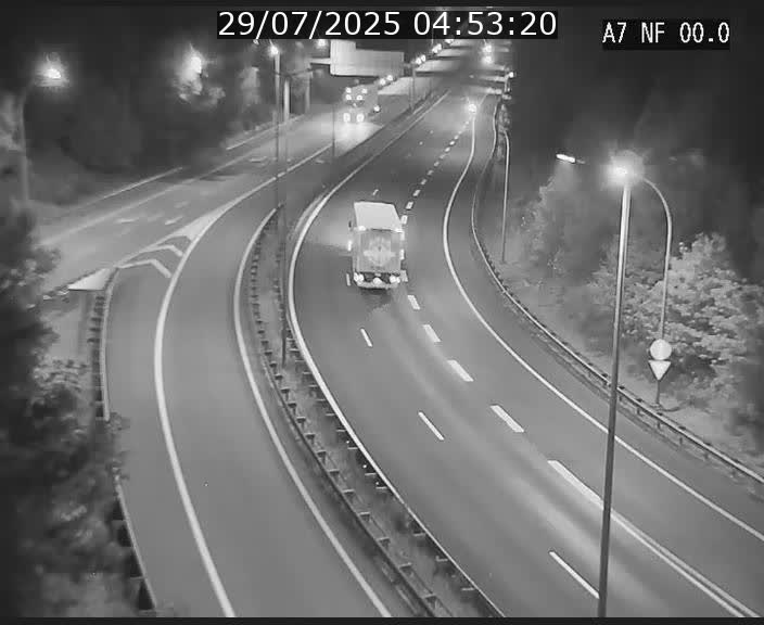 Caméra autoroute Luxembourg A7 - Echangeur A1/A7 Grünewald direction Tunnel Stafelter