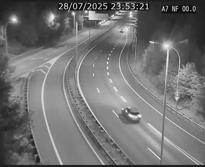 Caméra autoroute Luxembourg A7 - Echangeur A1/A7 Grünewald direction Tunnel Stafelter