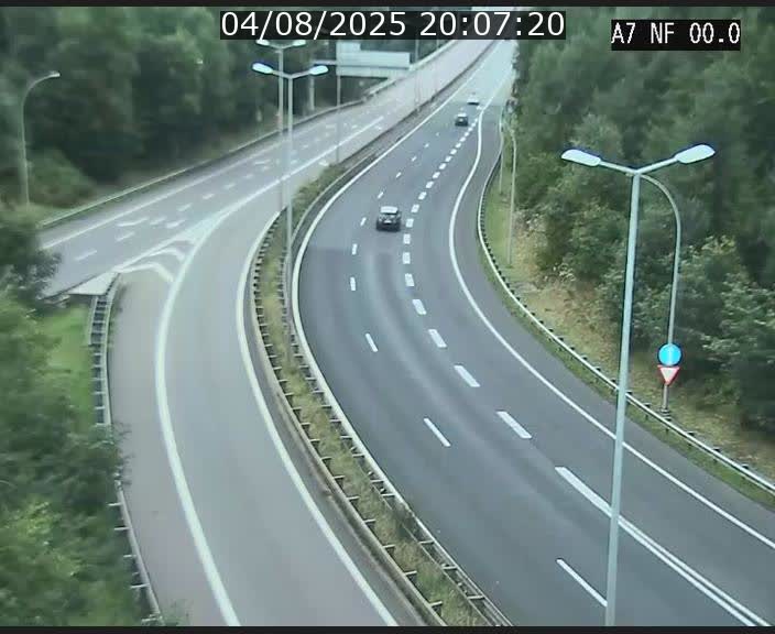 Caméra autoroute Luxembourg A7 - Echangeur A1/A7 Grünewald direction Tunnel Stafelter