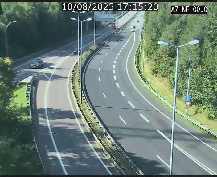 Caméra autoroute Luxembourg A7 - Echangeur A1/A7 Grünewald direction Tunnel Stafelter