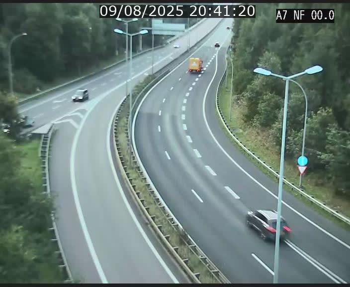 Caméra autoroute Luxembourg A7 - Echangeur A1/A7 Grünewald direction Tunnel Stafelter