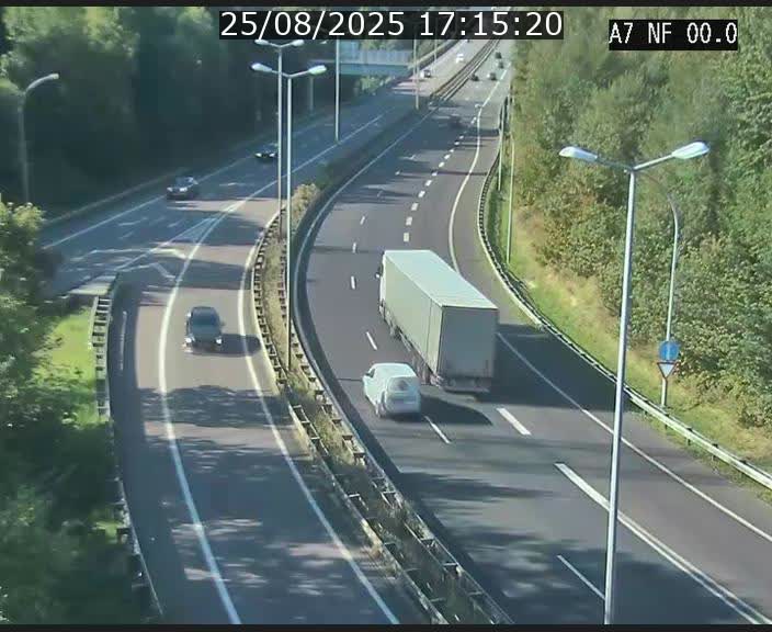 Caméra autoroute Luxembourg A7 - Echangeur A1/A7 Grünewald direction Tunnel Stafelter