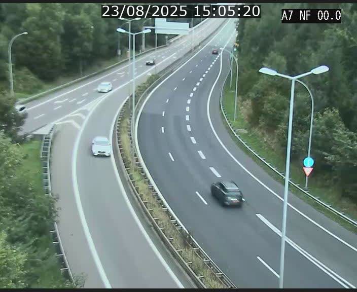 Caméra autoroute Luxembourg A7 - Echangeur A1/A7 Grünewald direction Tunnel Stafelter