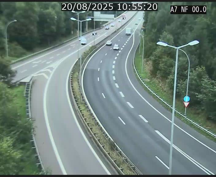 Caméra autoroute Luxembourg A7 - Echangeur A1/A7 Grünewald direction Tunnel Stafelter
