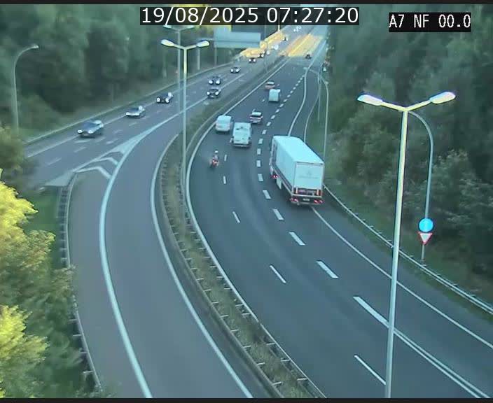 Caméra autoroute Luxembourg A7 - Echangeur A1/A7 Grünewald direction Tunnel Stafelter