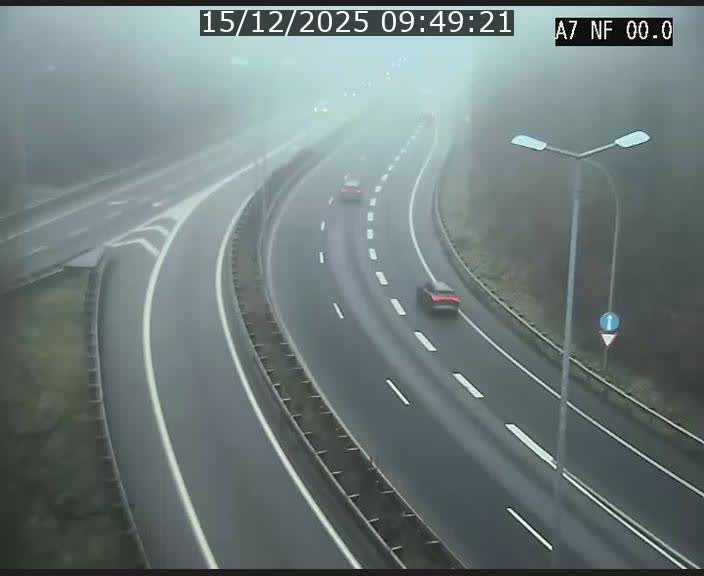 Caméra autoroute Luxembourg A7 - Echangeur A1/A7 Grünewald direction Tunnel Stafelter