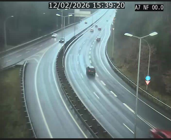 Caméra autoroute Luxembourg A7 - Echangeur A1/A7 Grünewald direction Tunnel Stafelter