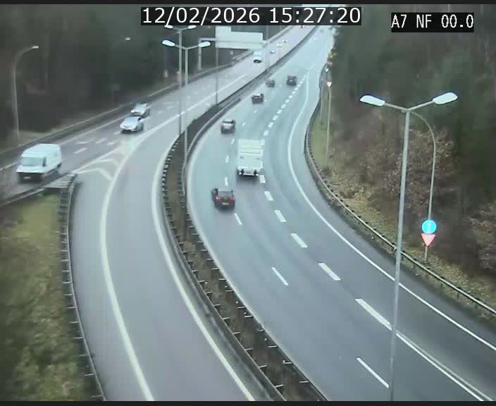 <h2>Caméra autoroute Luxembourg A7 - Echangeur A1/A7 Grünewald direction Tunnel Stafelter</h2>