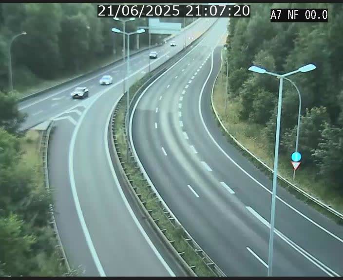 Caméra autoroute Luxembourg A7 - Echangeur A1/A7 Grünewald direction Tunnel Stafelter