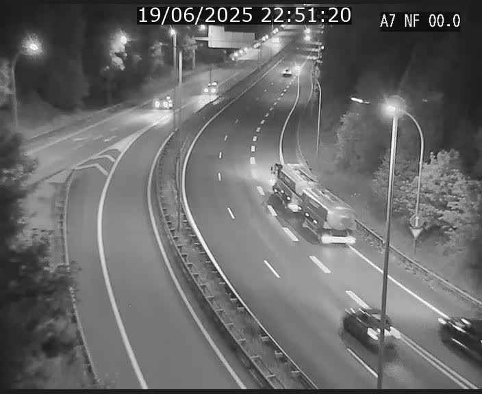 Caméra autoroute Luxembourg A7 - Echangeur A1/A7 Grünewald direction Tunnel Stafelter