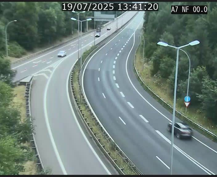 Caméra autoroute Luxembourg A7 - Echangeur A1/A7 Grünewald direction Tunnel Stafelter