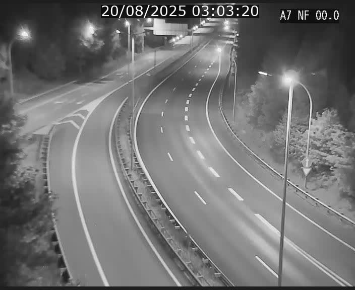 <h2>Caméra autoroute Luxembourg A7 - Echangeur A1/A7 Grünewald direction Tunnel Stafelter</h2>