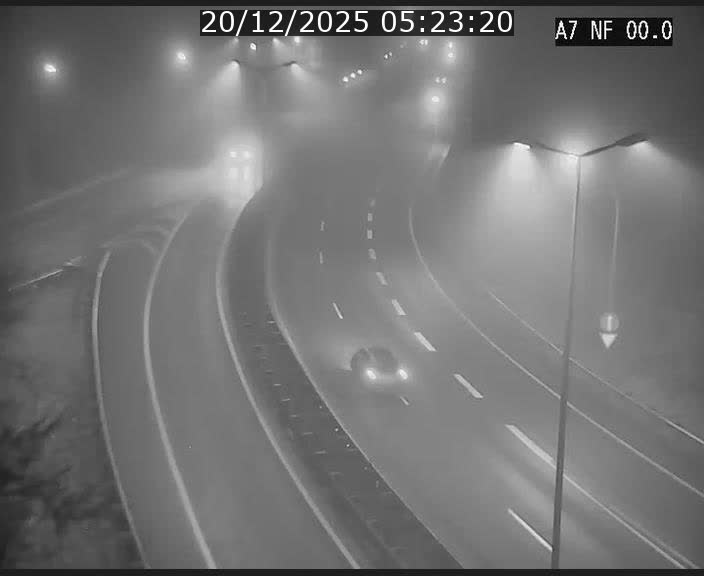 <h2>Caméra autoroute Luxembourg A7 - Echangeur A1/A7 Grünewald direction Tunnel Stafelter</h2>