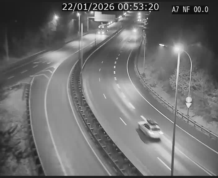 Caméra autoroute Luxembourg A7 - Echangeur A1/A7 Grünewald direction Tunnel Stafelter