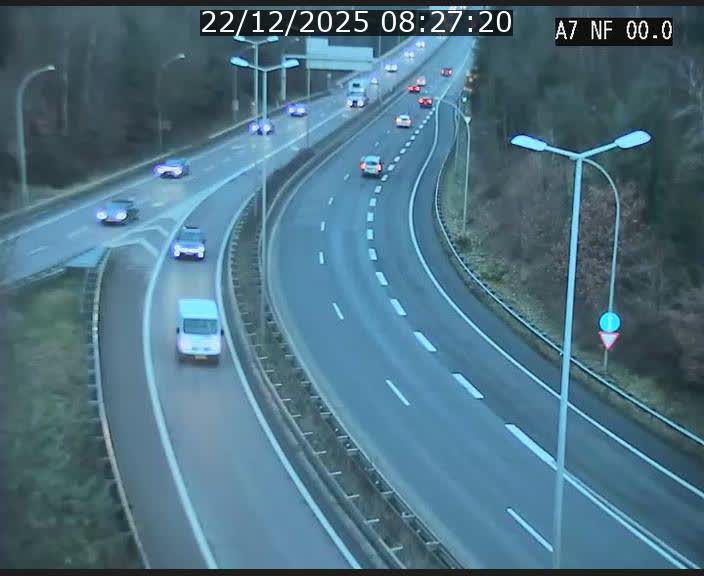 <h2>Caméra autoroute Luxembourg A7 - Echangeur A1/A7 Grünewald direction Tunnel Stafelter</h2>