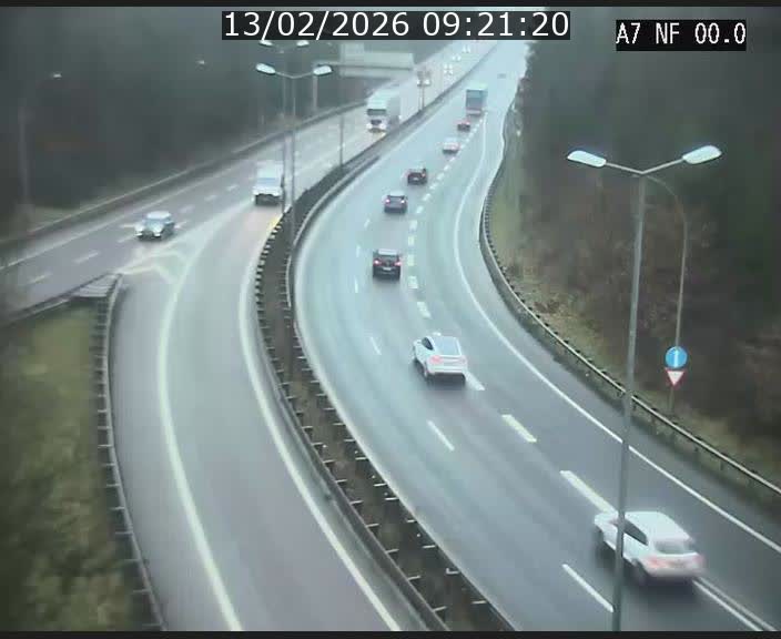 <h2>Caméra autoroute Luxembourg A7 - Echangeur A1/A7 Grünewald direction Tunnel Stafelter</h2>
