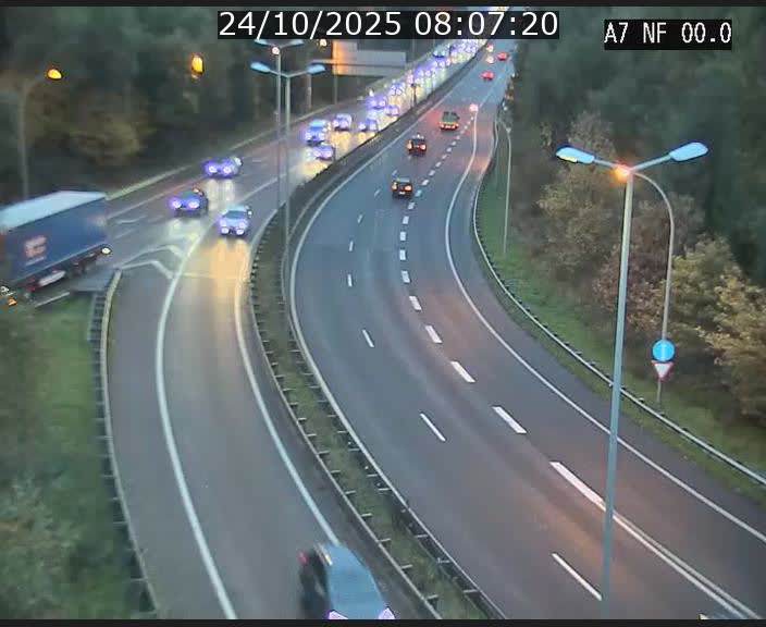 Caméra autoroute Luxembourg A7 - Echangeur A1/A7 Grünewald direction Tunnel Stafelter