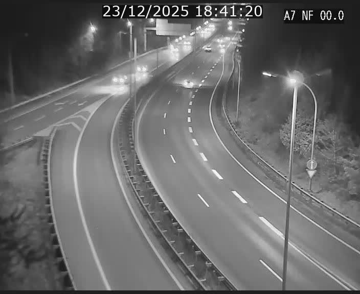 Caméra autoroute Luxembourg A7 - Echangeur A1/A7 Grünewald direction Tunnel Stafelter