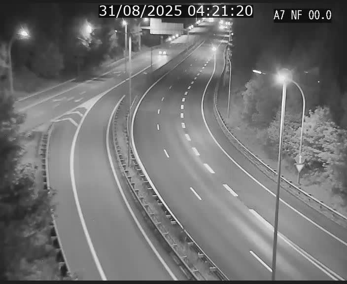 <h2>Caméra autoroute Luxembourg A7 - Echangeur A1/A7 Grünewald direction Tunnel Stafelter</h2>