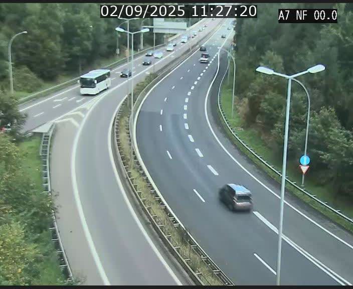 <h2>Caméra autoroute Luxembourg A7 - Echangeur A1/A7 Grünewald direction Tunnel Stafelter</h2>