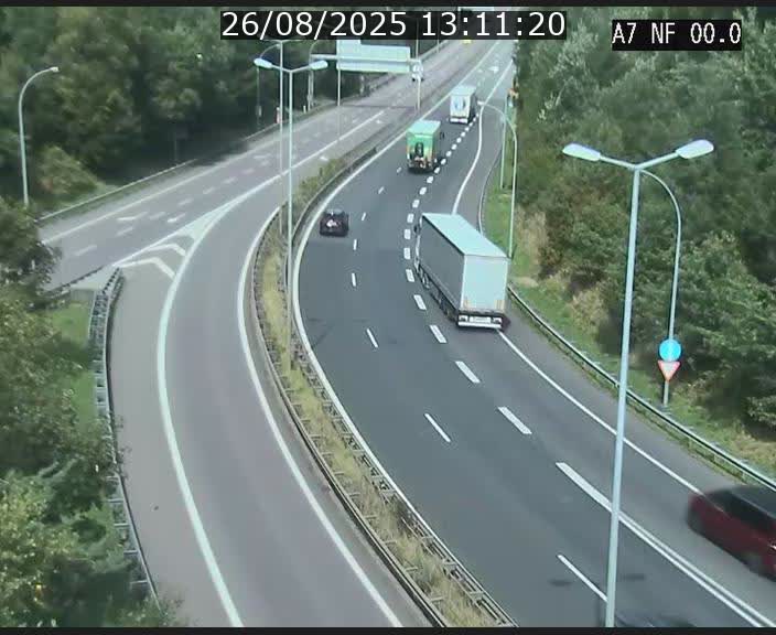 <h2>Caméra autoroute Luxembourg A7 - Echangeur A1/A7 Grünewald direction Tunnel Stafelter</h2>