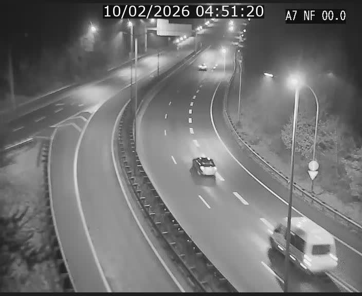 Caméra autoroute Luxembourg A7 - Echangeur A1/A7 Grünewald direction Tunnel Stafelter