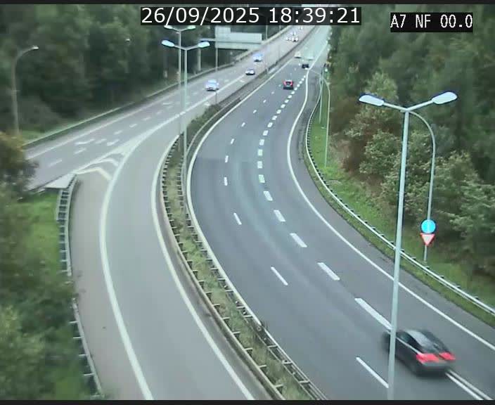 <h2>Caméra autoroute Luxembourg A7 - Echangeur A1/A7 Grünewald direction Tunnel Stafelter</h2>