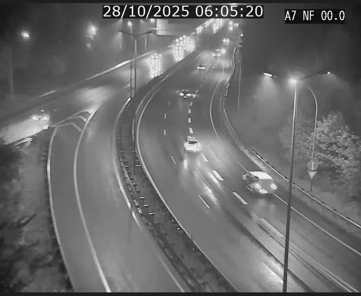 Caméra autoroute Luxembourg A7 - Echangeur A1/A7 Grünewald direction Tunnel Stafelter