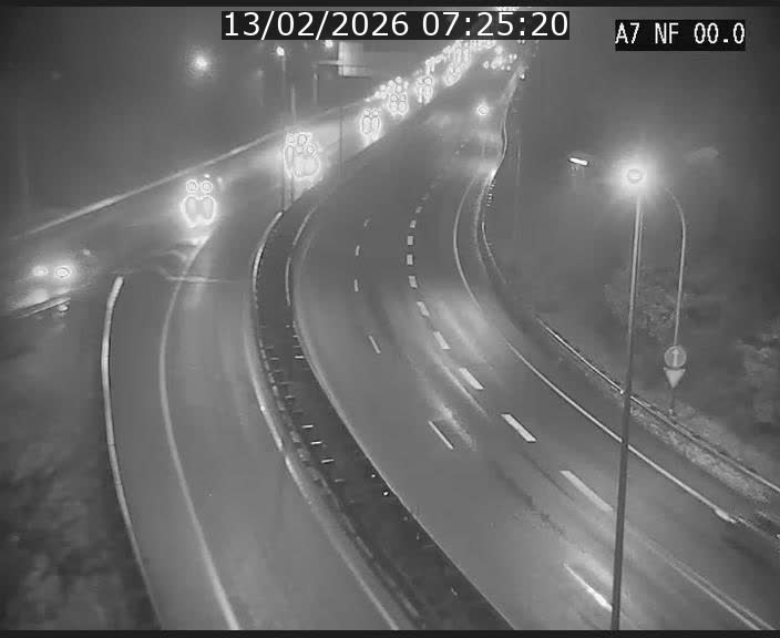 <h2>Caméra autoroute Luxembourg A7 - Echangeur A1/A7 Grünewald direction Tunnel Stafelter</h2>