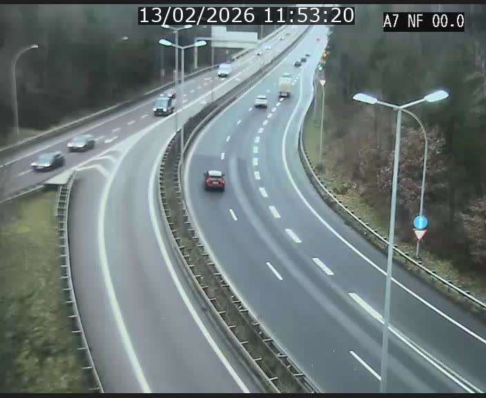 <h2>Caméra autoroute Luxembourg A7 - Echangeur A1/A7 Grünewald direction Tunnel Stafelter</h2>