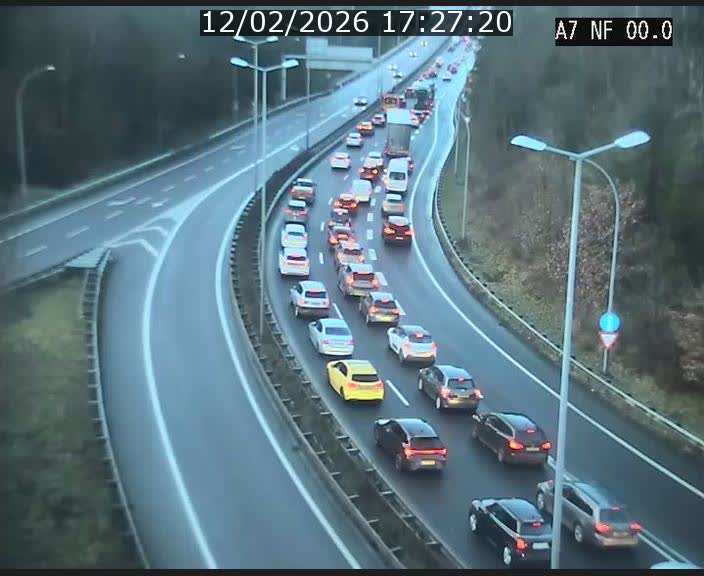 <h2>Caméra autoroute Luxembourg A7 - Echangeur A1/A7 Grünewald direction Tunnel Stafelter</h2>