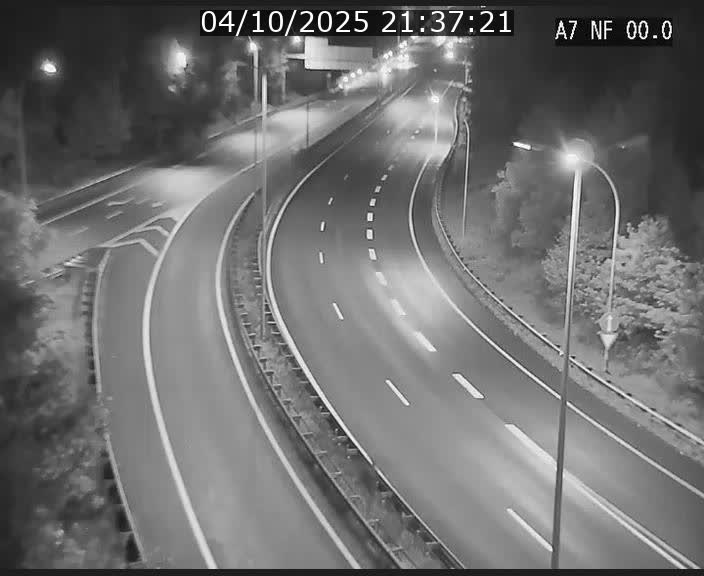Caméra autoroute Luxembourg A7 - Echangeur A1/A7 Grünewald direction Tunnel Stafelter