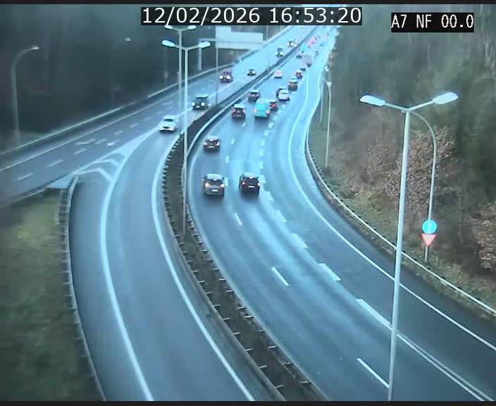 <h2>Caméra autoroute Luxembourg A7 - Echangeur A1/A7 Grünewald direction Tunnel Stafelter</h2>