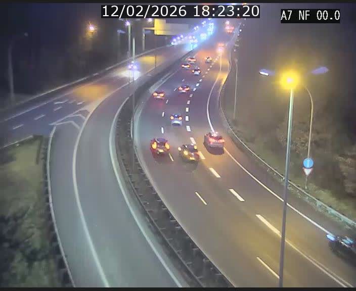 <h2>Caméra autoroute Luxembourg A7 - Echangeur A1/A7 Grünewald direction Tunnel Stafelter</h2>