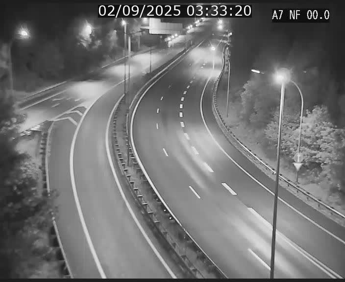 <h2>Caméra autoroute Luxembourg A7 - Echangeur A1/A7 Grünewald direction Tunnel Stafelter</h2>
