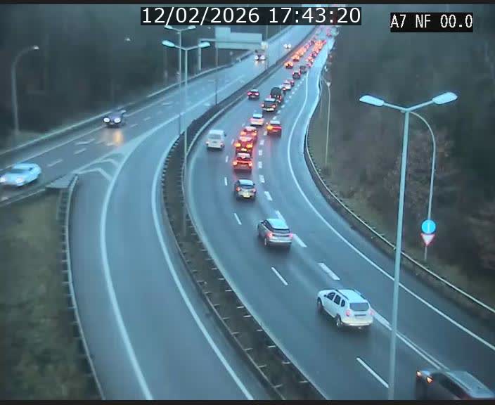 <h2>Caméra autoroute Luxembourg A7 - Echangeur A1/A7 Grünewald direction Tunnel Stafelter</h2>